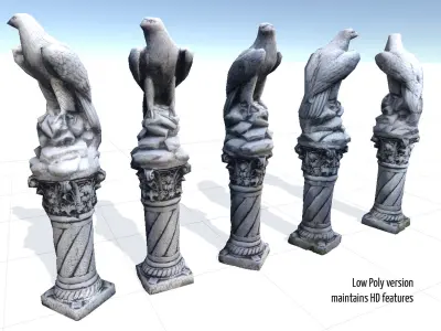 Eagle Statue Low-poly 3D model