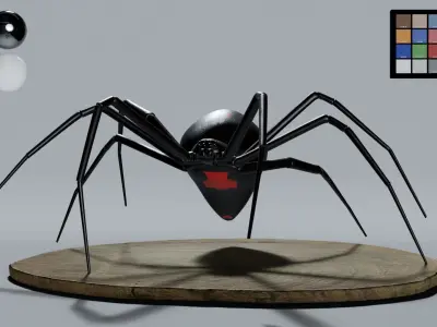 Black widow Low-poly 3D model