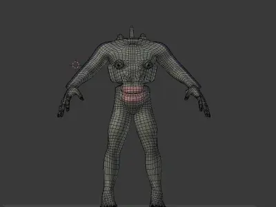 Humanoid AquaCreature BASE MESH Free 3D model