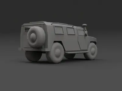 Military armoured vehicle kit 01 Low-poly 3D model