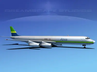Douglas DC-8-63F ABSA Cargo 3D model