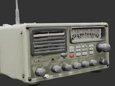 Portable Military Radio Unit Low-poly 3D model