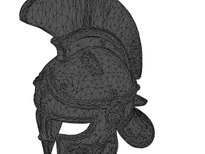 Roman Centurion Helmet with Crest Low-poly 3D model