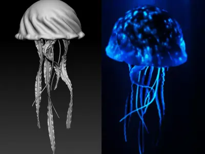 Jellyfish Deep Ocean Creature Base Mesh 3D model