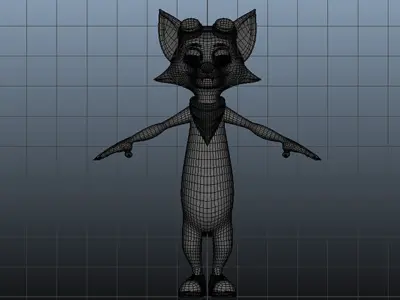 3D Stylized Fox Low-poly 3D model