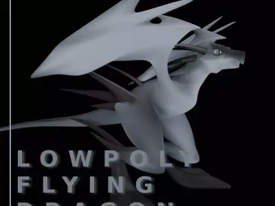 Flying Dragon Low-poly 3D model