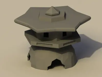 Low Poly Japanese Toro Low-poly 3D model