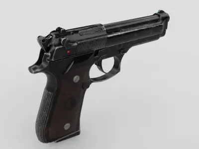 Beretta M9 Low-poly 3D model