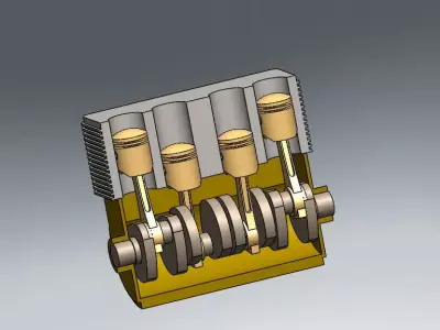 Four stroke bike engine 3D model