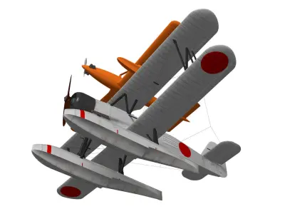 Kawanishi E7K2 Alf and Type1 target plane 3D model