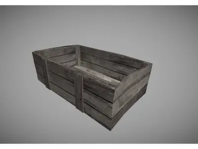 low poly crates collection cardboard box Low-poly 3D model