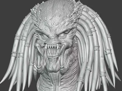 Yautja Predator Bust Ultra Realistic 3D Model 3D print model