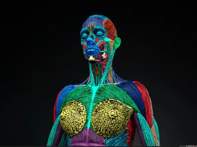 Female Anatomy Kit Commercial License Low-poly 3D model