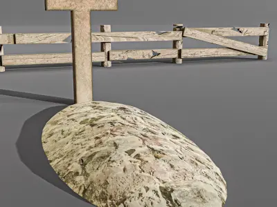 Western cemetery  Free low-poly 3D model