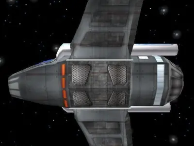 Sci-fi Space  Cargo Bomber Ship Free low-poly 3D model