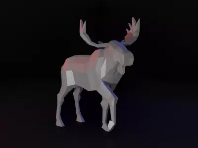 Low Poly Moose Free low-poly 3D model