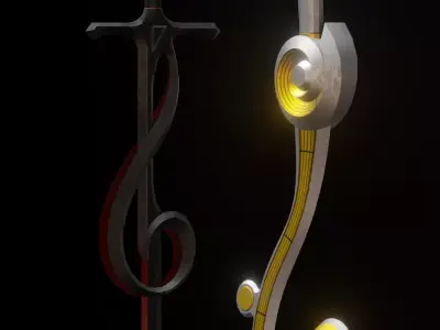 Music Note sword Series 3d model  Low-poly 3D model