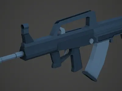 Stylized QBZ-95 Rifle Low Poly Mobile Ready Low-poly 3D model
