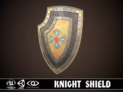 Knight Shield 02 Low-poly 3D model