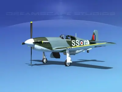 North American Mustang X RAF V05 3D model