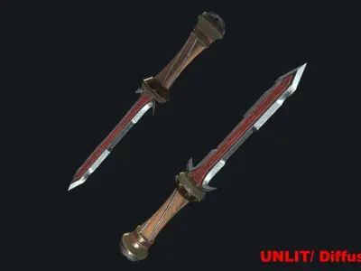 Fantasy Stylish- Dagger of Rave Low-poly 3D model