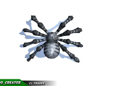 Low-Poly Black Evil Spider Rigged Animated 3d model Low-poly 3D model