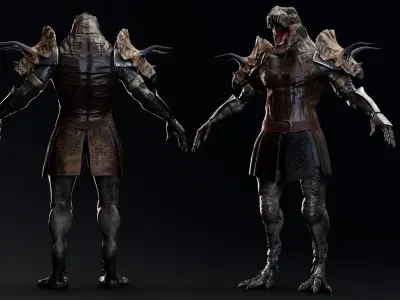 Theropod Rex Man - Maya Fbx Projects Low-poly 3D model