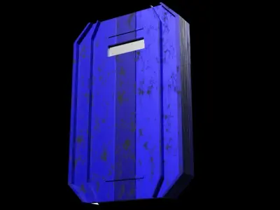 Shield rusty blue robot Free 3D model