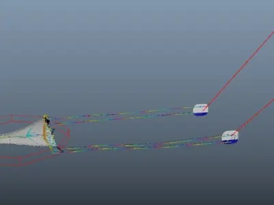 fishing net 3d model and rig in Maya 3D model