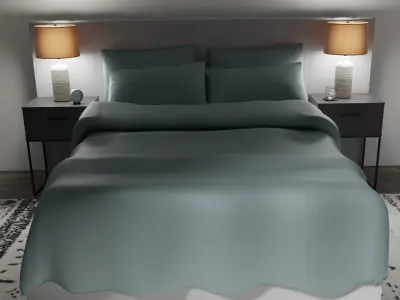 King Bed ASHLEY Baxton Studio Fiorenza Free 3D model