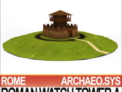 Roman Watch Tower Scene with Interiors A 3D model