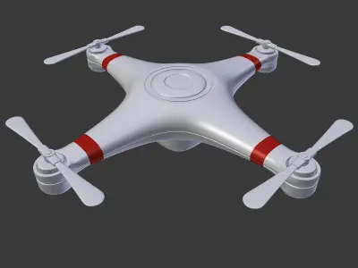 Quadcopter Drone - Cartoon - Low Poly Low-poly 3D model