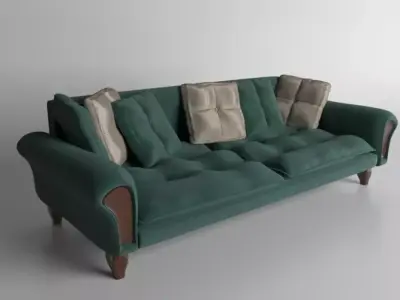 Sofa with pillows Free 3D model