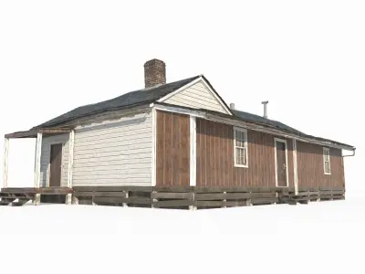 19th century connected residential buildings 3D model