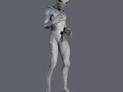 Alien Stalker - Sci-Fi Enemy Rigged Game-Ready  Low-poly 3D model