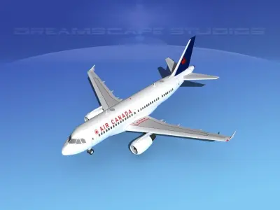 Airbus A319 Jetliners Collection 3D model