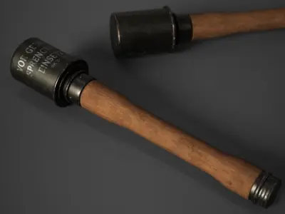 M24 Stick Grenade Stielhandgranate Low-poly 3D model