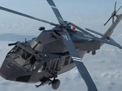 Sikorsky UH-60  Black Hawk Utility HelicopterAttack Helicopter Low-poly 3D model