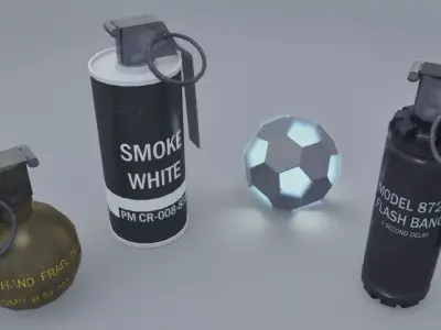 Realistic Grenades Pack Low-poly 3D model