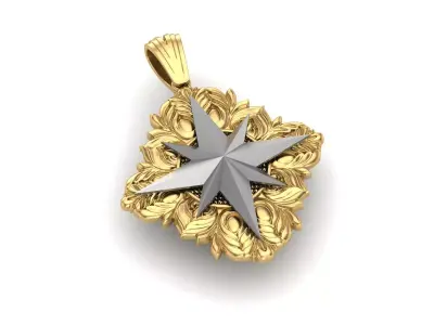 Windrose Star Compass Pendant 3D print model