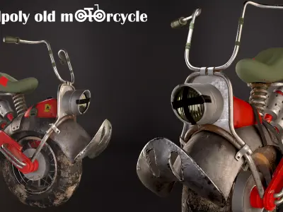 motorcycle  Low-poly 3D model