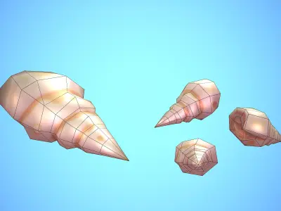 SHELL 06 CARTOON STYLIZED Low-poly 3D model