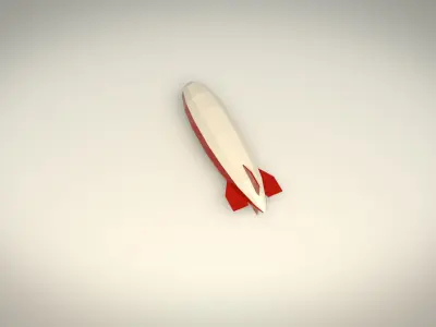 Low Poly Zeppelin 01 Low-poly 3D model