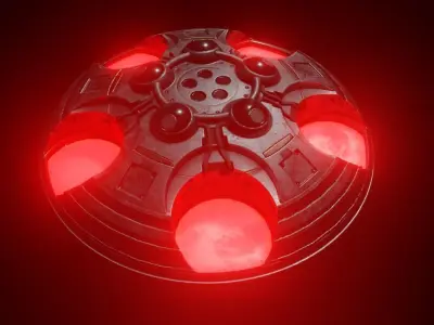 Modular Sci-fi Saucer Free low-poly 3D model