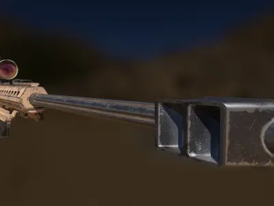 Barret M107 Desert damaged or clean 3D model