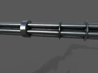 Minigun 3D Model gun on tripod Low-poly 3D model