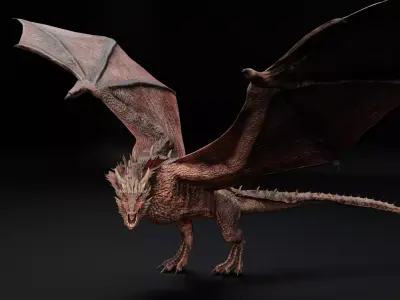 Wyvern Dragon  Low-poly 3D model