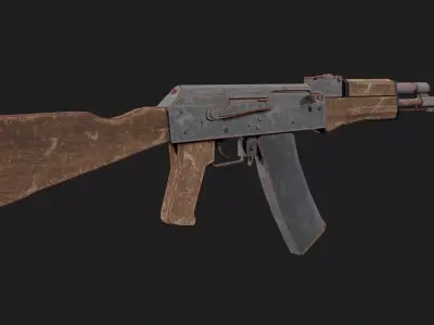 AK74 Low Poly Models Free low-poly 3D model