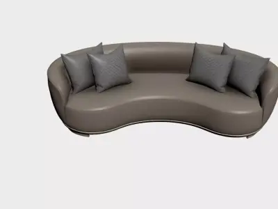 Curved Sofa Model  Modern Luxury Upholstered Sofa for Interior Free 3D model