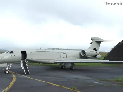 Gulfstream G550 CAEW Rigged 3D model